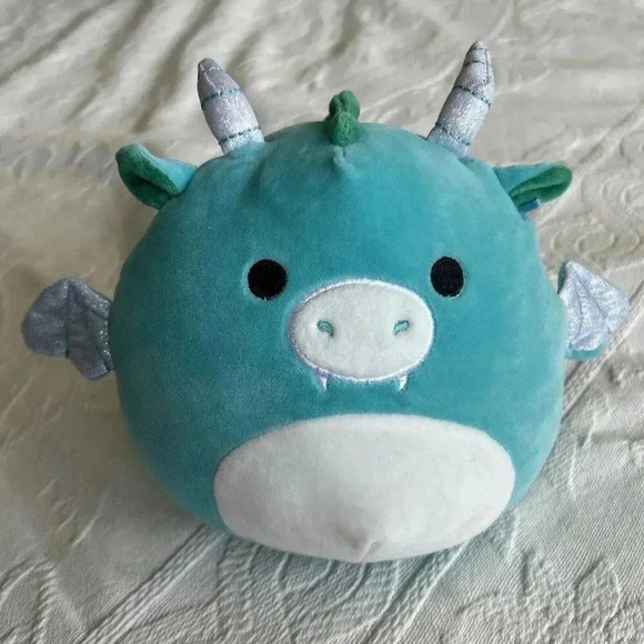 Squishmallows Avrill The Dragon 8” Kellytoy Blue Green Stuffed Animal Plush Soft - Picture 1 of 12